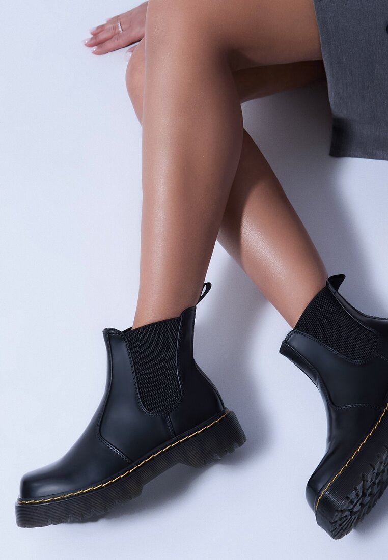 Botine Chelsea Casual Plate Negre Irivarae
