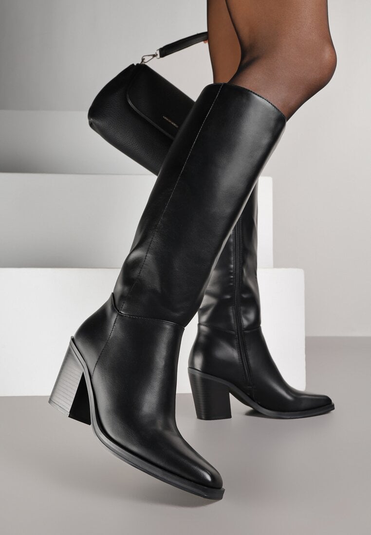 Cizme Negre Casual cu toc gros Movara