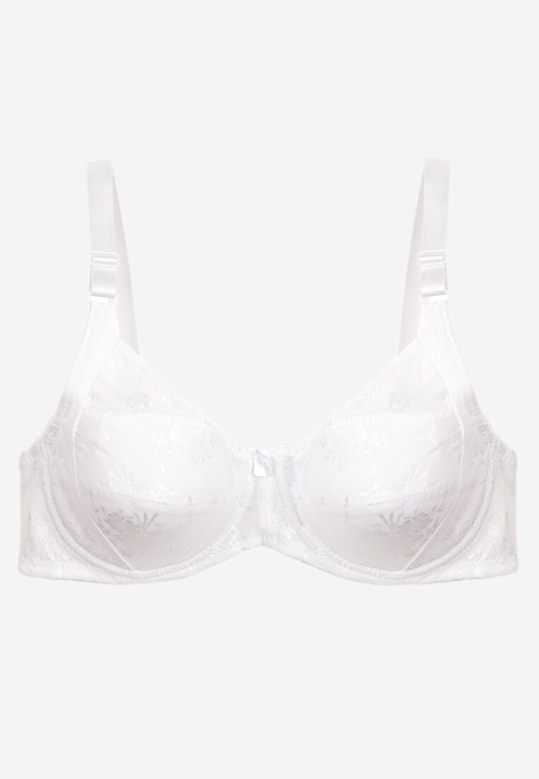 Sutien Alb din Dantelă Full Cup cu Bretele Reglabile Dimela