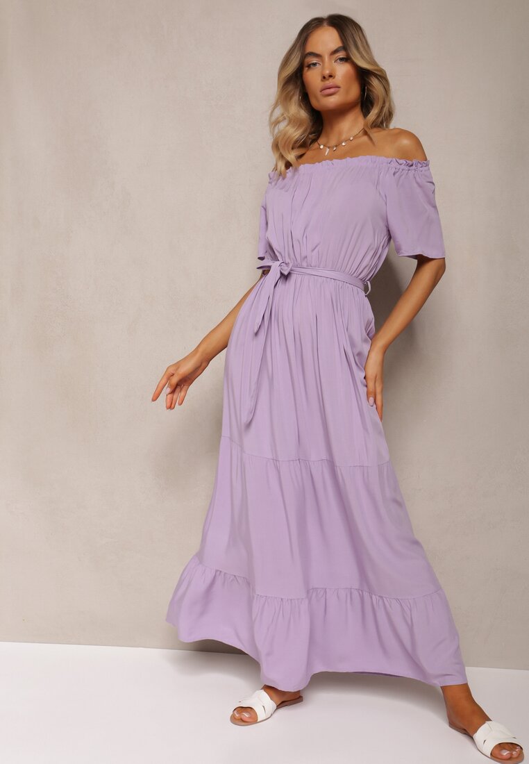 Rochie Violetă din Vâscoză Phoebiolea
