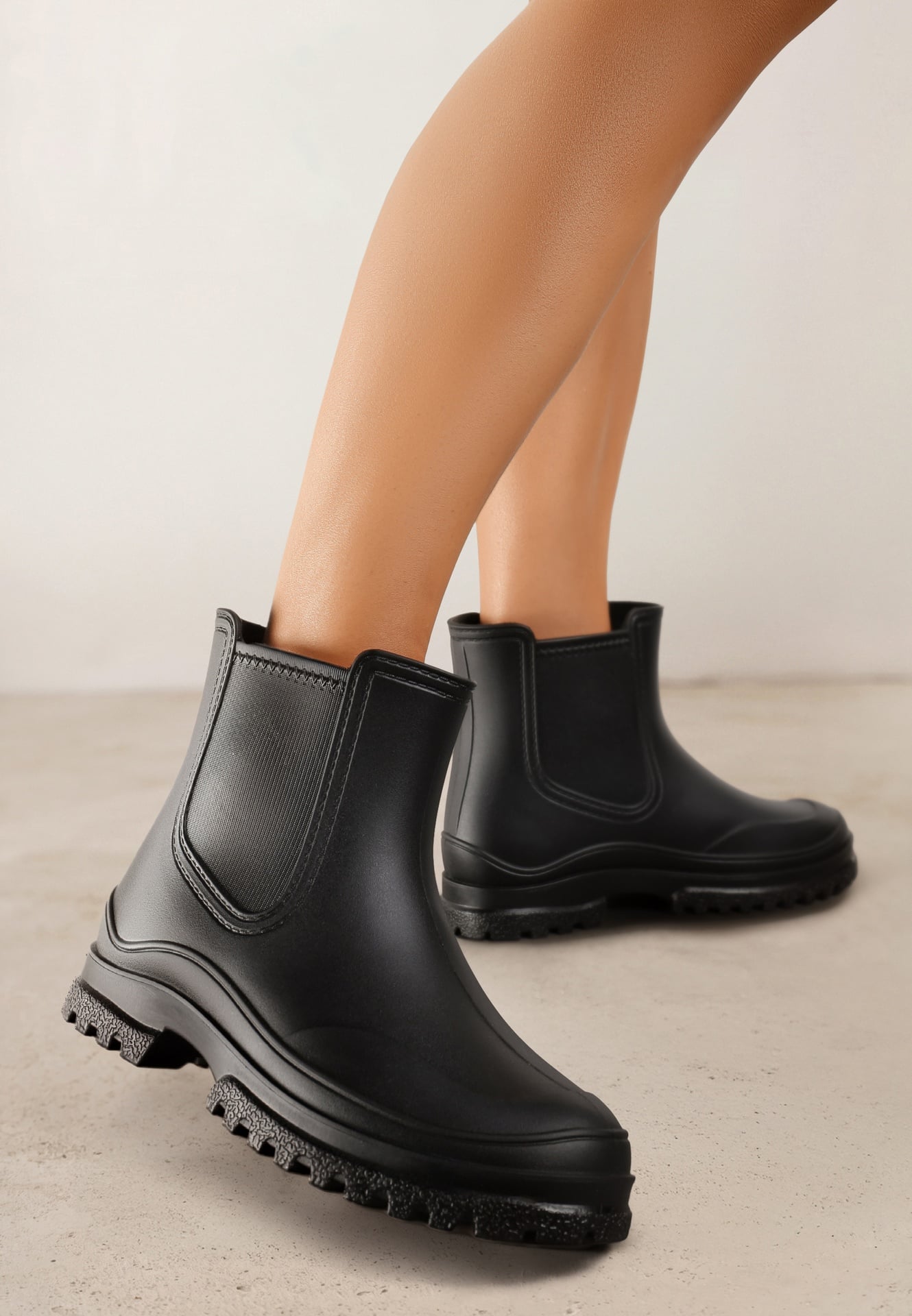 Cizme de cauciuc Slip-on Negre Scurte Urvia