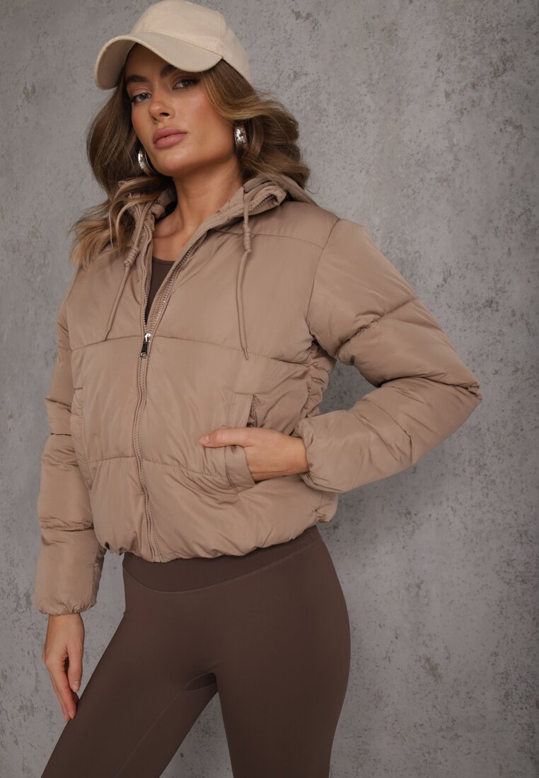 Geacă Bej deschis Matlasată Cu glugă Aviatoria