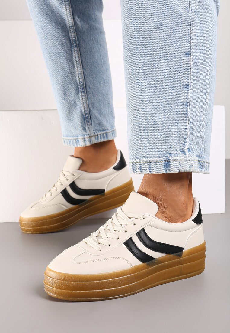 Adidași Bej cu Talpă Groasă și Cusături Erisosa