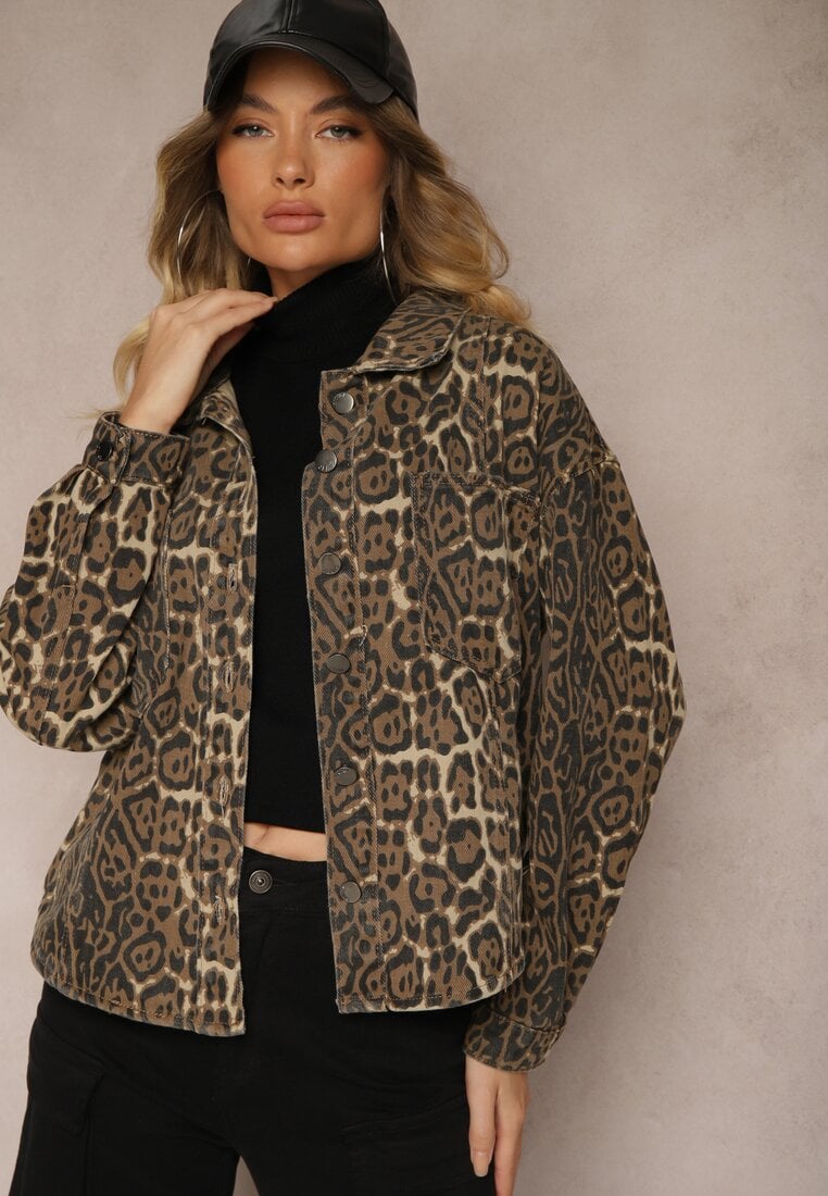 Geacă tip cămașă de blugi Maro Leopard Cesira