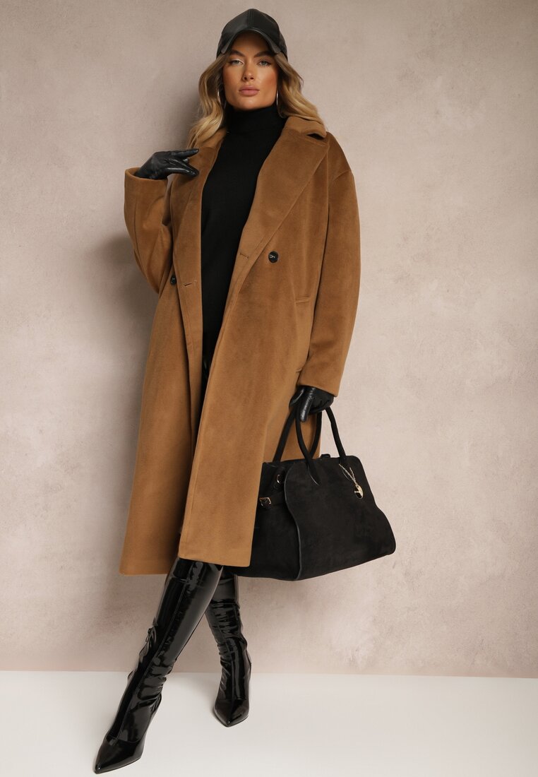 Palton Clasic Maro cu piept dublu cu buzunare Malwilina