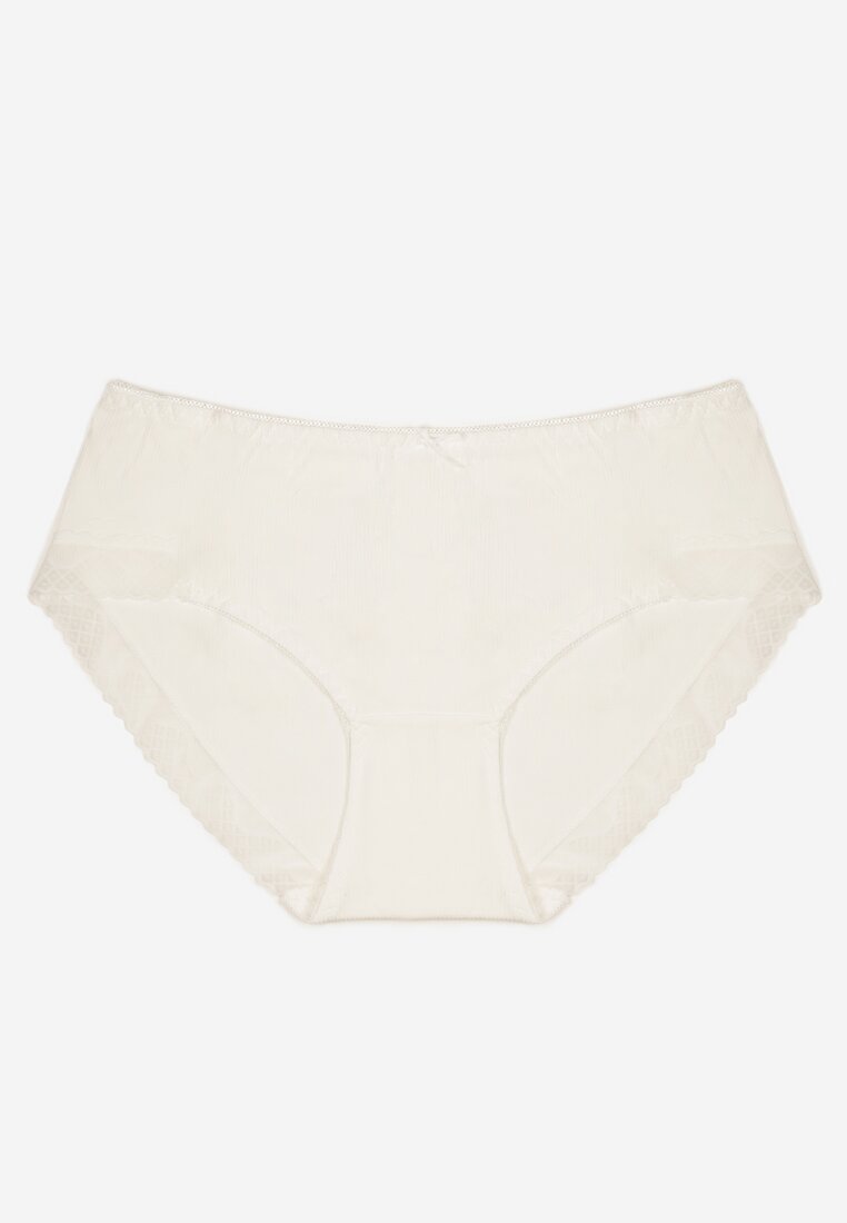 Chiloți Albi Din Bumbac Tip Slip Cu Fundiță și Dantelă Tamiseth