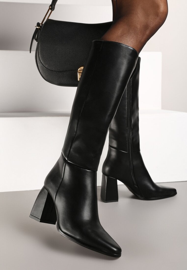 Cizme Negre Casual cu toc gros Linnariela