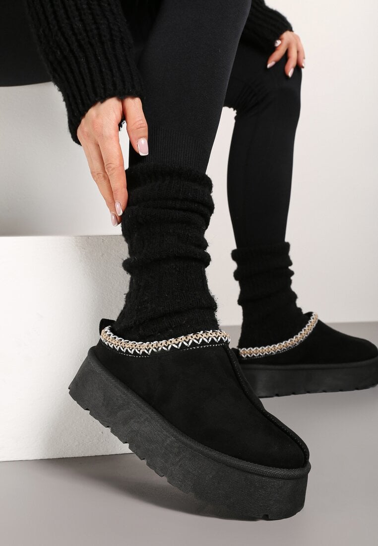 Cizme de zăpadă Negre Scurte cu platformă Emalith