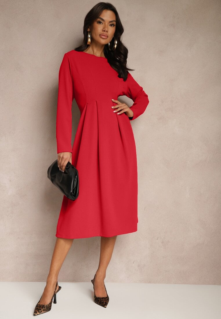 Rochie roșie evazată în stil elegant Temilissa