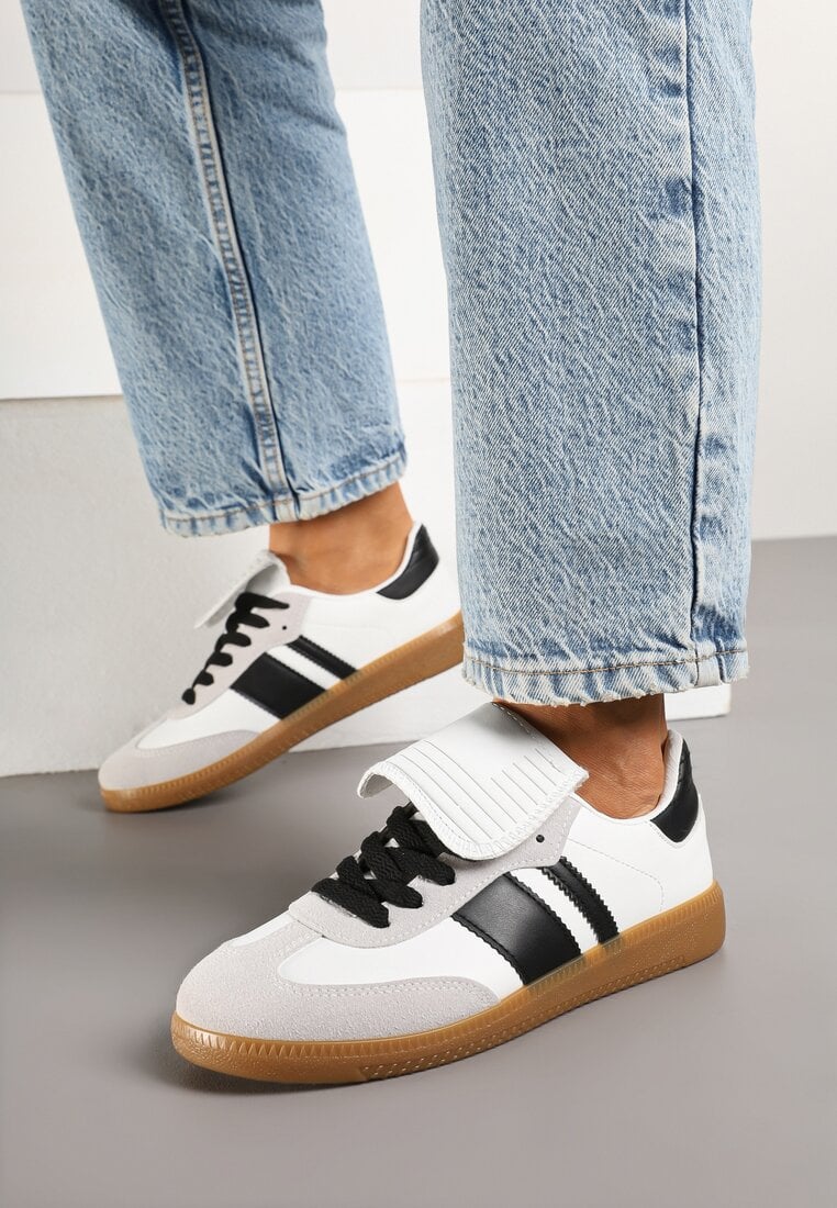 Adidași Alb-Negru în stil teniși cu manșetă întoarsă Aveloren