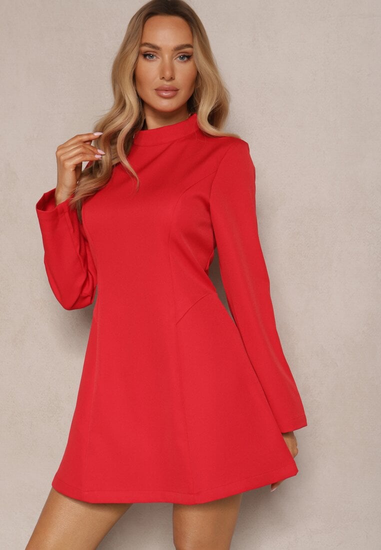 Rochie Roșie Cloș cu croi cambrat Selvesia