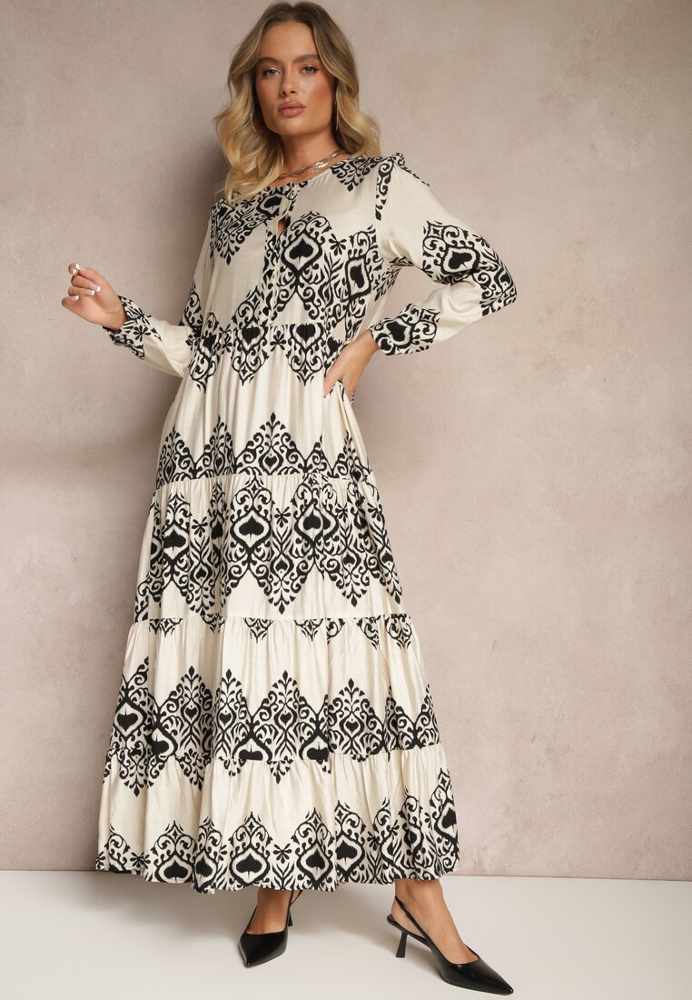 Rochie Cloș Neagră cu Vâscoză cu nasturi Ilathinna