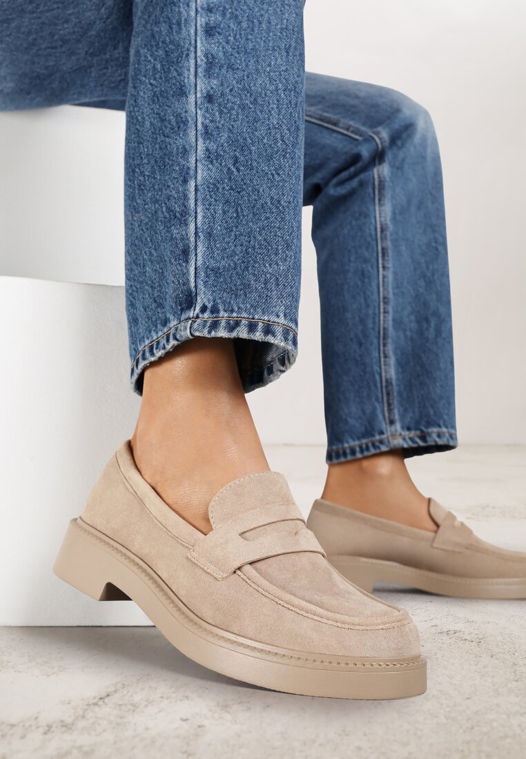 Mocasini bej închis Decorați cu o curea în față Jelzivis