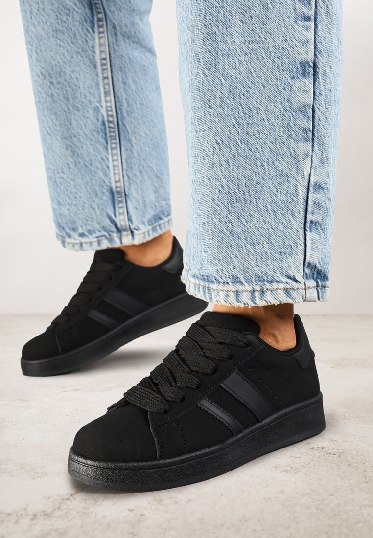 Adidași negri pe Platformă Joasă cu Aplicații Flordexia