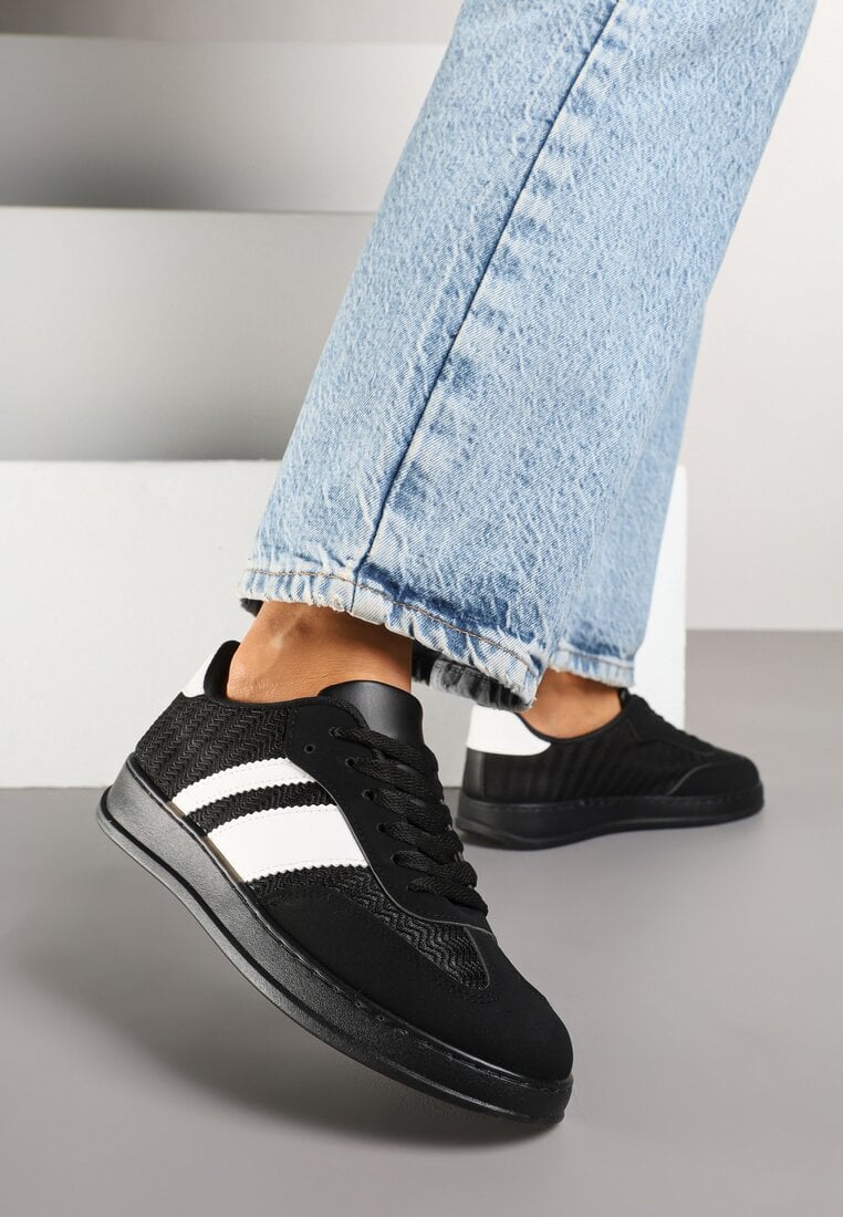 Sneakerși Teniși Negri Clasici cu Talpă Semitransparentă Niniel