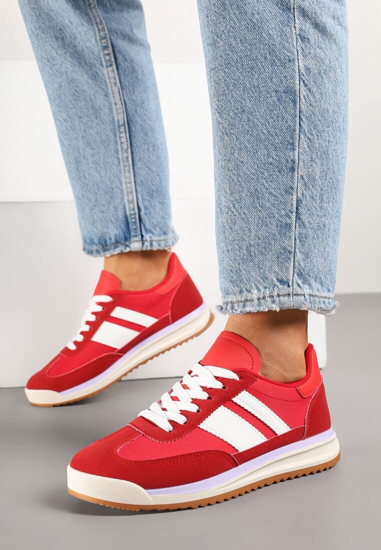 Adidași Roșii în stil tenisi iconici cu cusături Lelluria