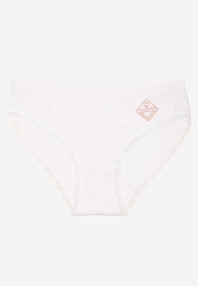Chiloți albi din bumbac tip slip Pilliora