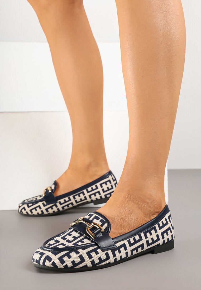 Mocasini Bleumarin din velur ecologic cu aplicație metalică decorativă Nusarila