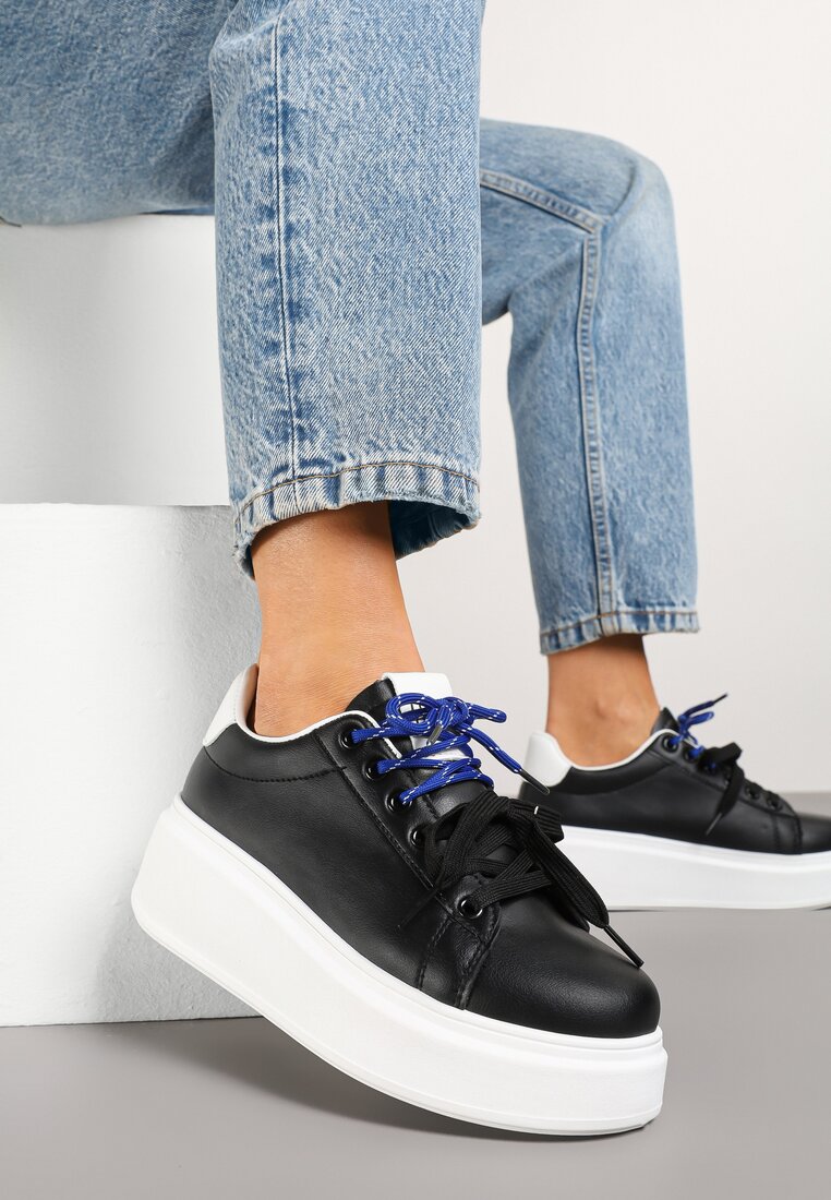 Adidași Negri-Albi cu șireturi duble Zdivoria