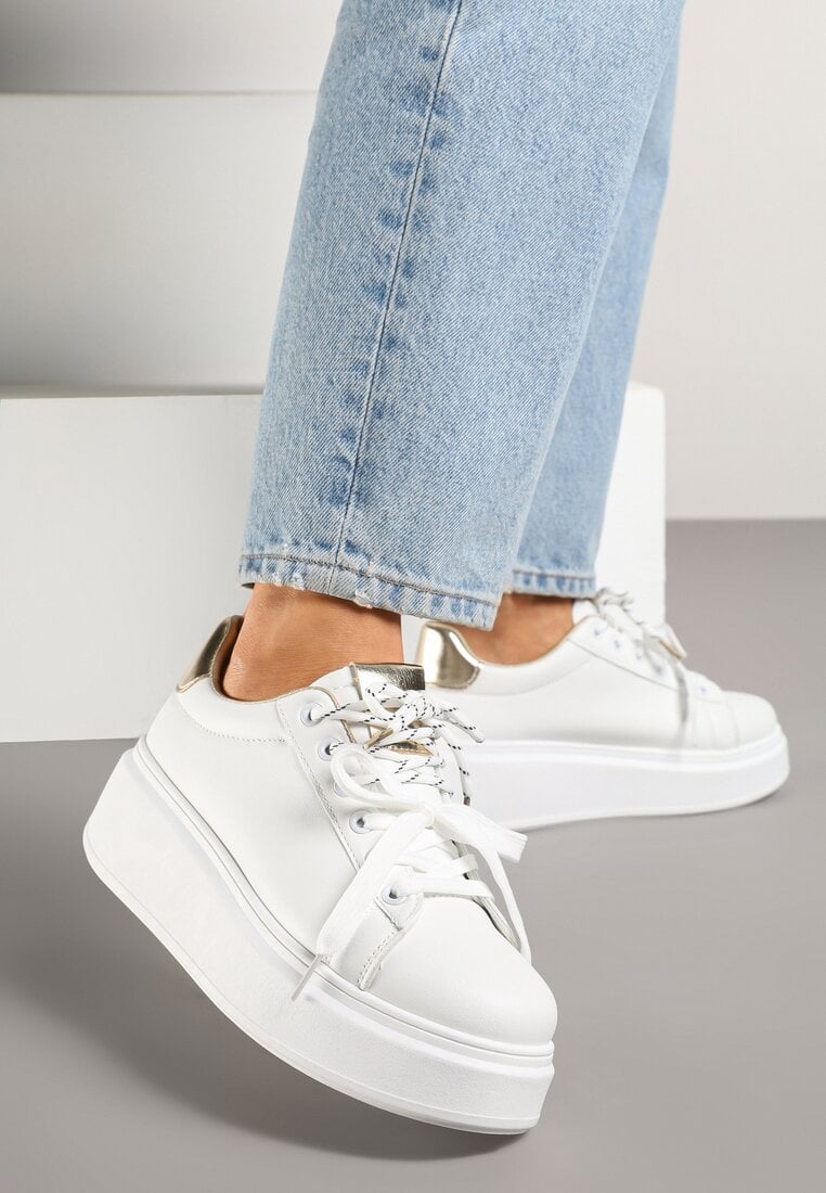 Adidași Alb-Auriu cu Șireturi Duble Zdivoria