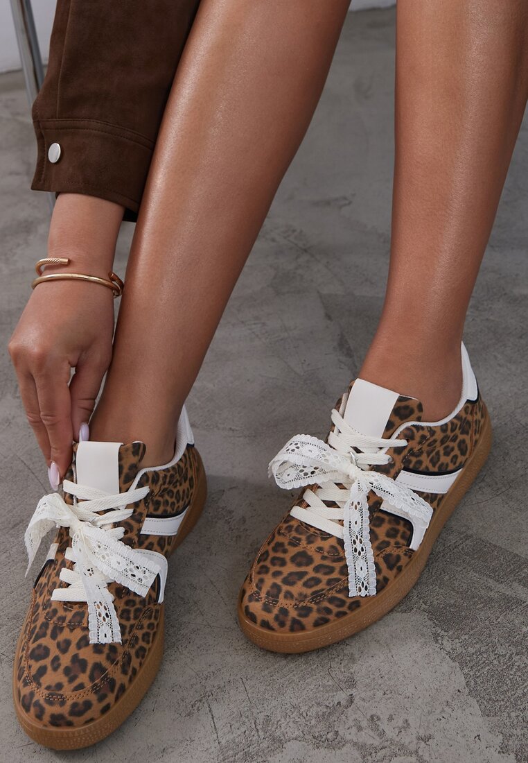 Adidași panteră tip tenisi iconici cu fundă decorativă detașabilă Korilinda