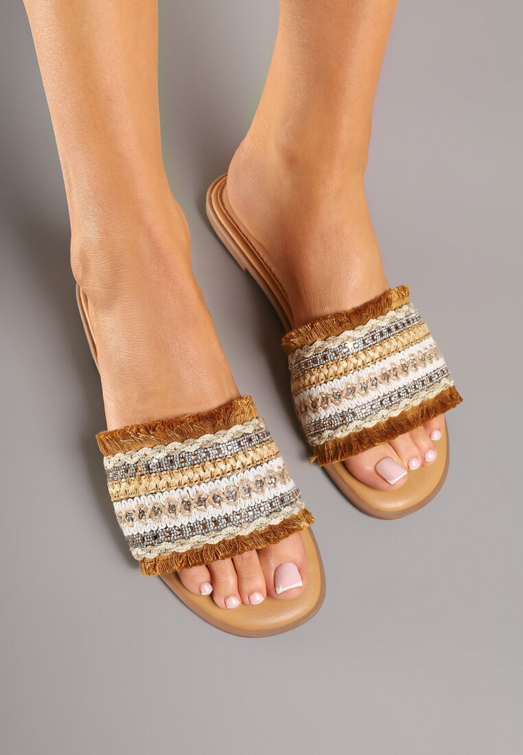 Papuci Maro Decorați cu Zirconii și Franjuri în stil Boho Ridivenna