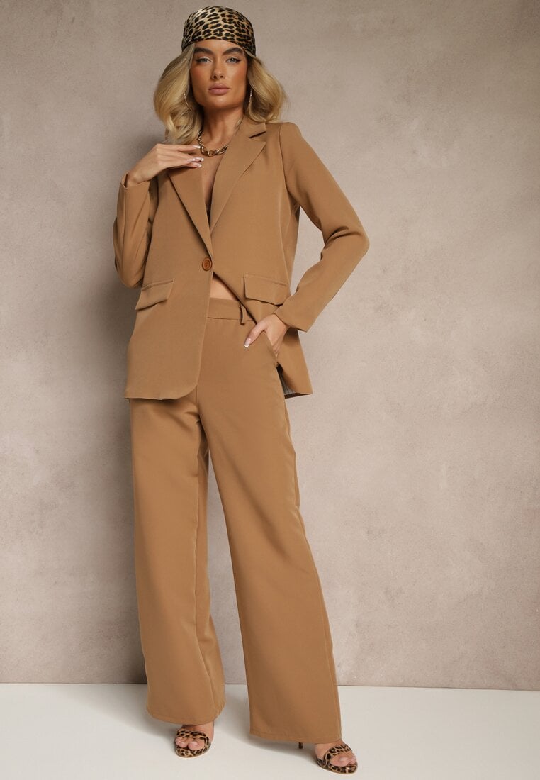 Pantaloni Maro de costum High Waist Viviorea