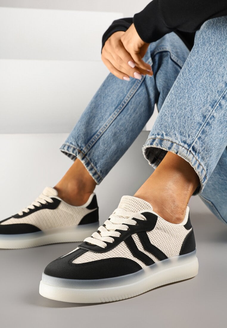 Adidași Teniși Negru-Bej Decorați cu benzi Falovinia