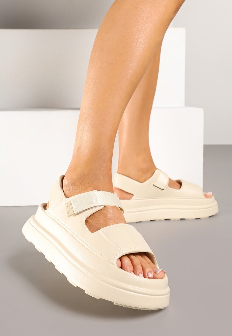 Sandale Bej pe Platformă în Stil Sport Lisilia