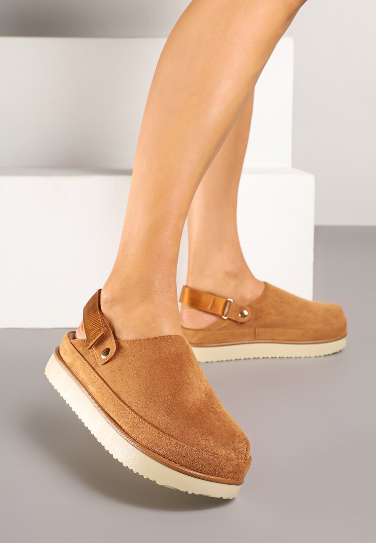 Papuci Maro în stil saboți pe platformă joasă