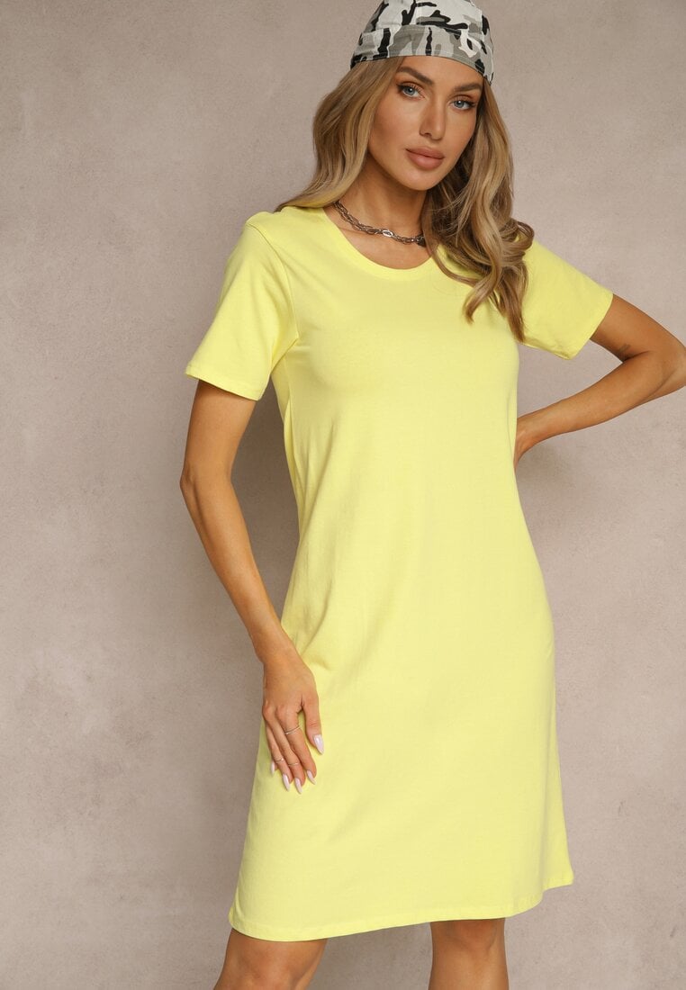 Rochie Galbenă din bumbac cu croială tip tricou Niliora