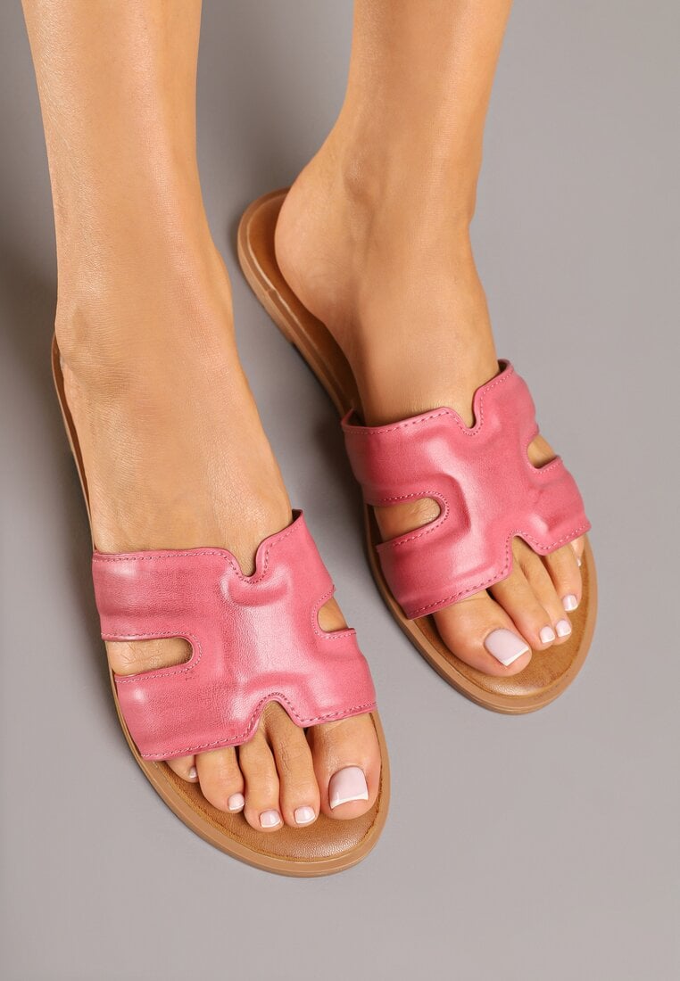 Papuci roz Basic cu Decupaje Varauri