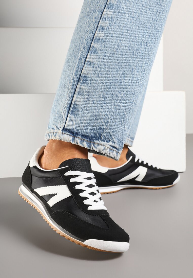 Adidași Negri Decorați Cu Motiv Geometric Clevandra