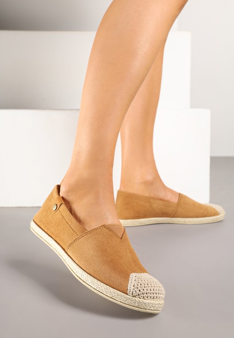 Espadrile Maro cu Inserție Elastică Decorate cu Împletitură Kinellis