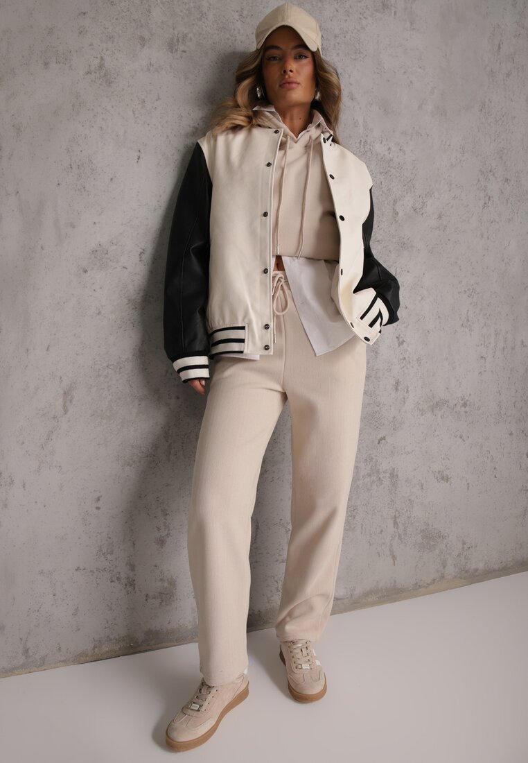 Set de trening 2 piese bej cu bluză și pantaloni Orifira