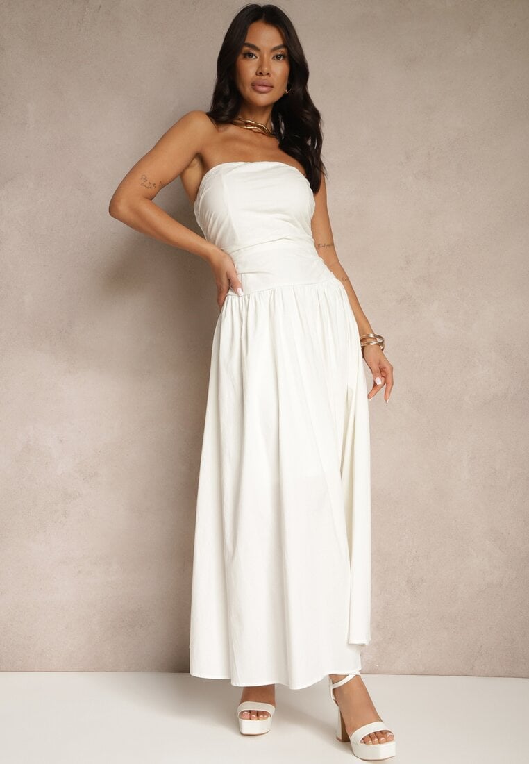 Rochie Albă De cocktail De bumbac Bodycon Filitera