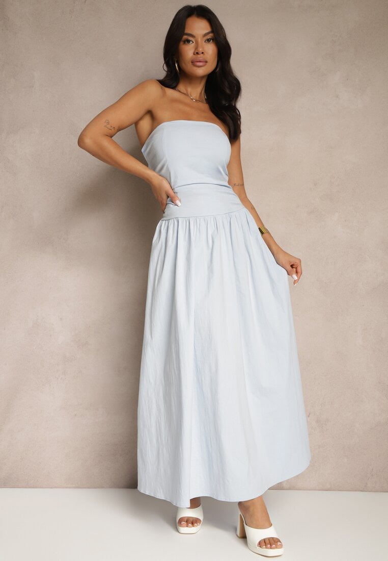 Rochie de cocktail albastră din bumbac Bodycon Filitera