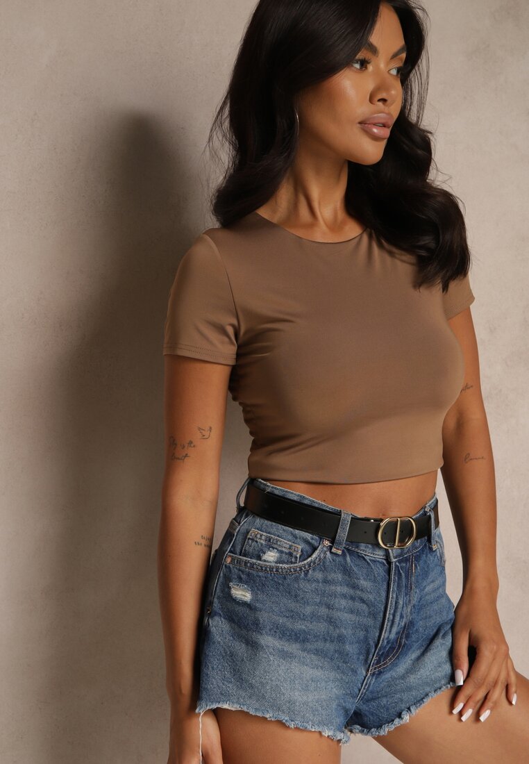 Tricou Maro Cropped cu Vâscoză Efranessa