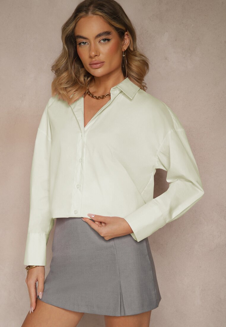 Cămașă Casual Verde din Bumbac Naliraella