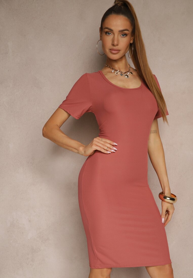 Rochie Roz Casual cu Bumbac Lumelisse
