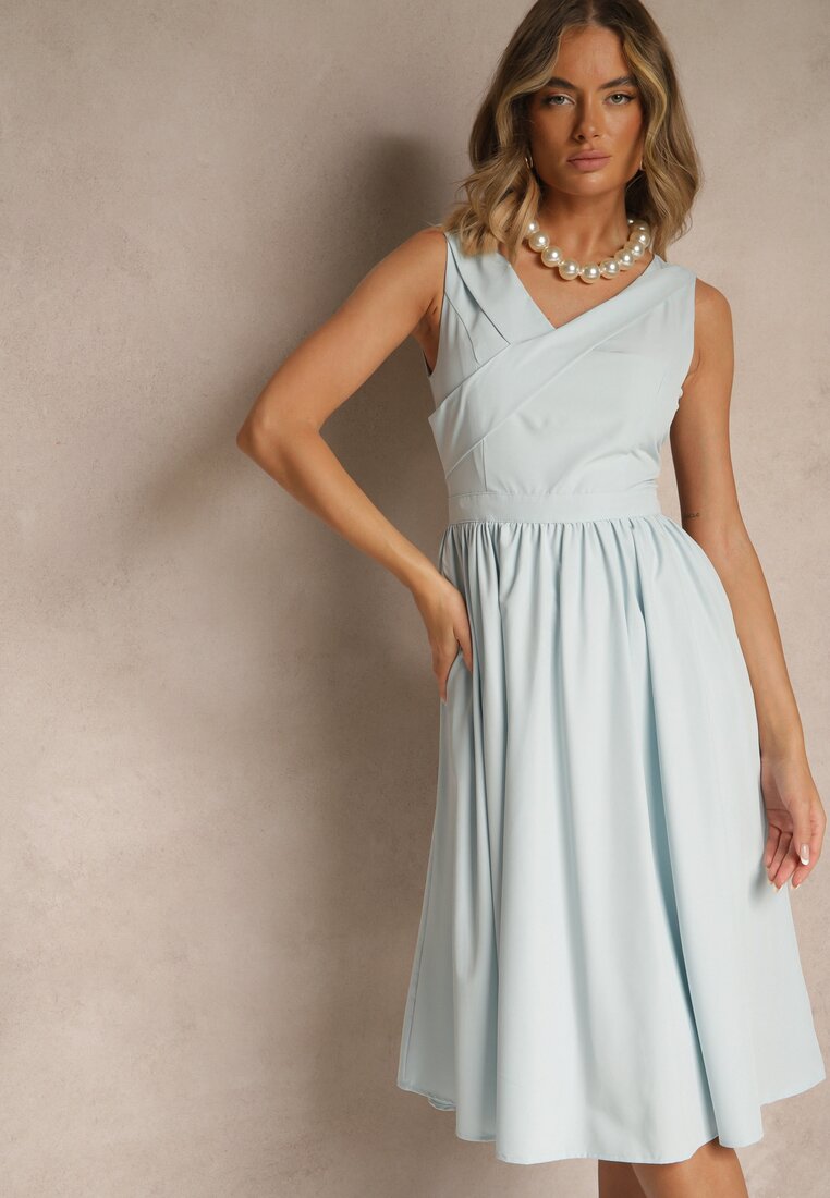 Rochie Albastră Basică Vices cu croială evazată Tolaneia