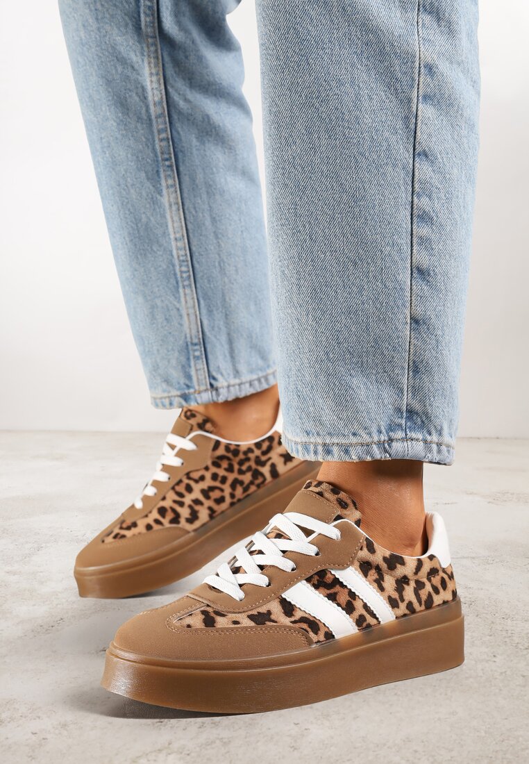 Adidași Leopard pe talpă de cauciuc, decorați cu benzi Nilimea