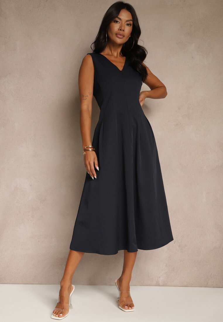 Rochie Cloș Bleumarin cu decolteu în V Agilia