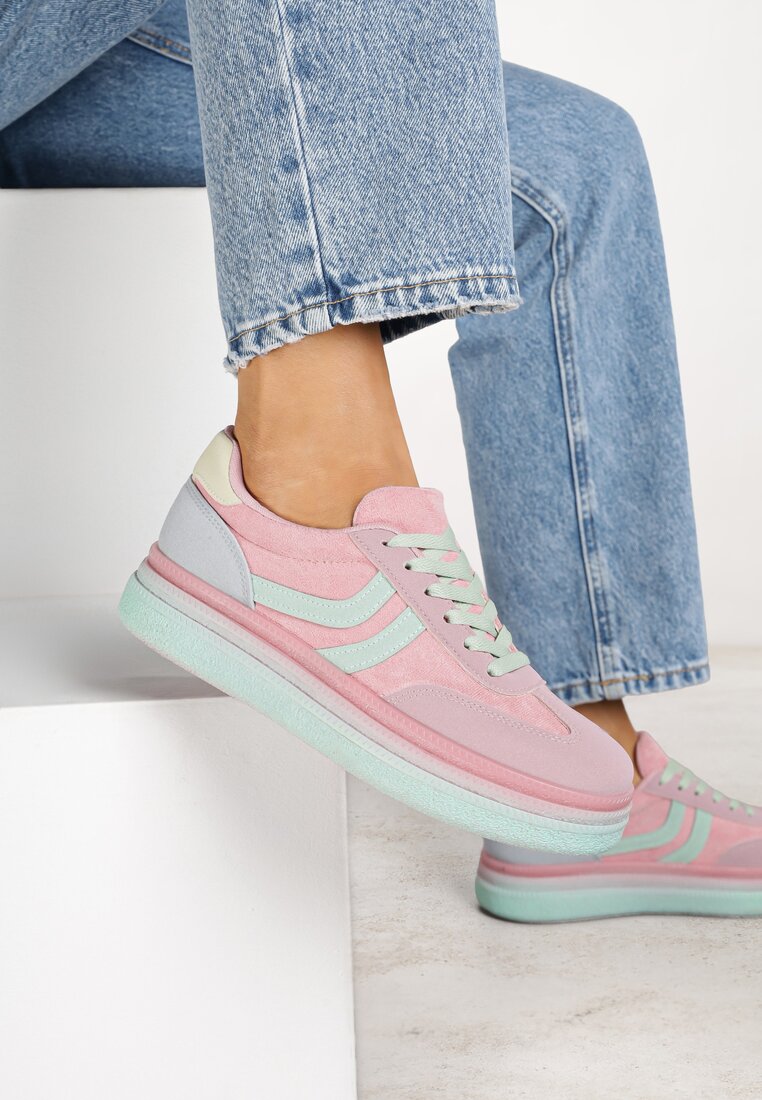 Sneakersy Roze Tip Tenisi Iconici pe Platformă Joasă Olritia