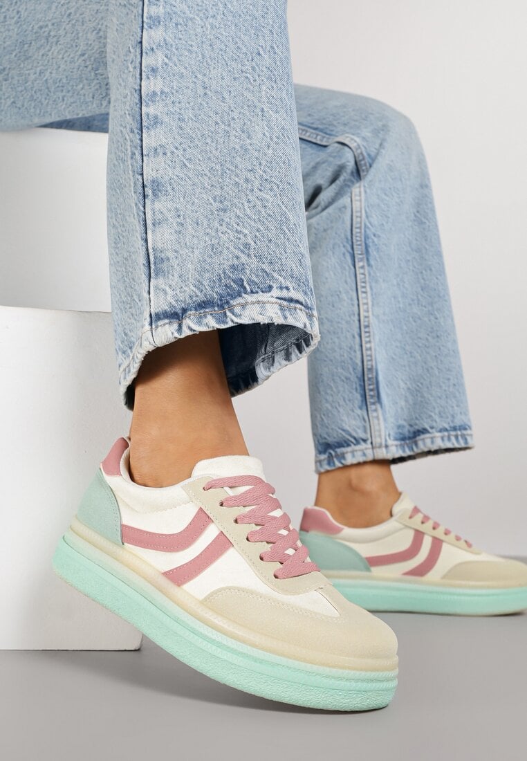 Adidași Galben deschis Tip Tenisi Iconici cu Platformă Joasă Olritia