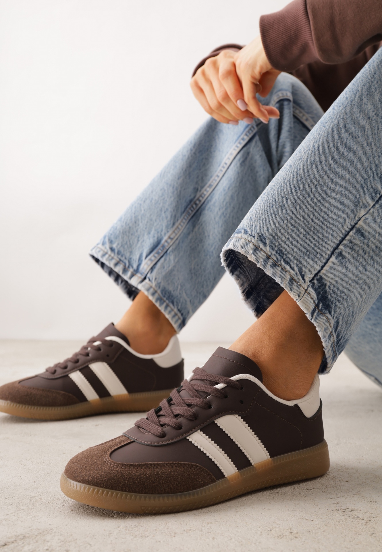 Adidași Maro Casual cu Talpă Plată cu Barete Jereria