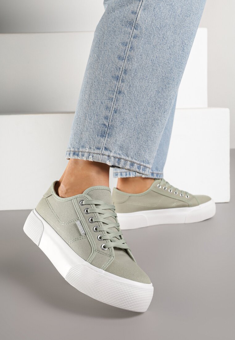 Adidași Casual Verde până la gleznă cu platformă cu șireturi Reapita