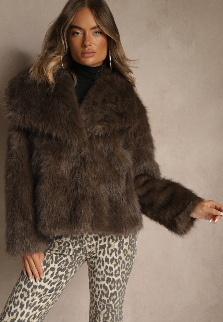 Jachetă Maro Blană cu păr lung Zelita