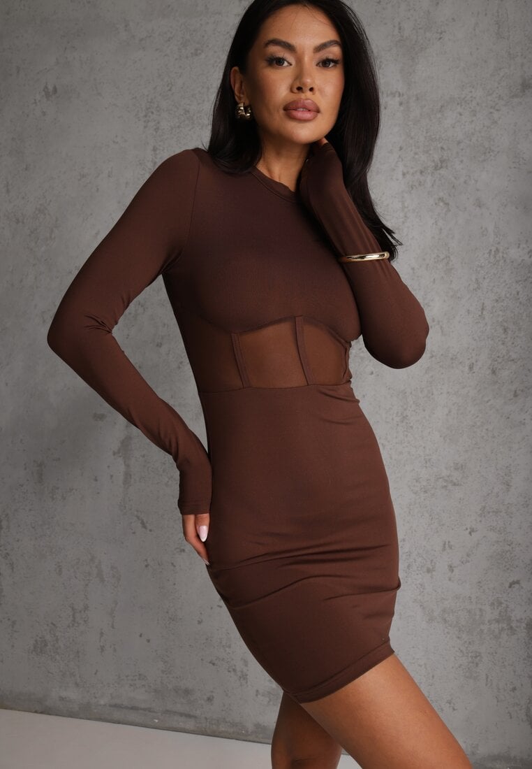 Rochie Maro Vices Bodycon cu Inserție Transparentă Tip Corset Necotte