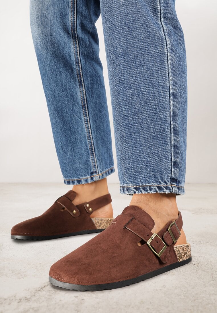 Sandale Maro pe Talpă de plută cu Curele și Catarame Pătrate Acerrive